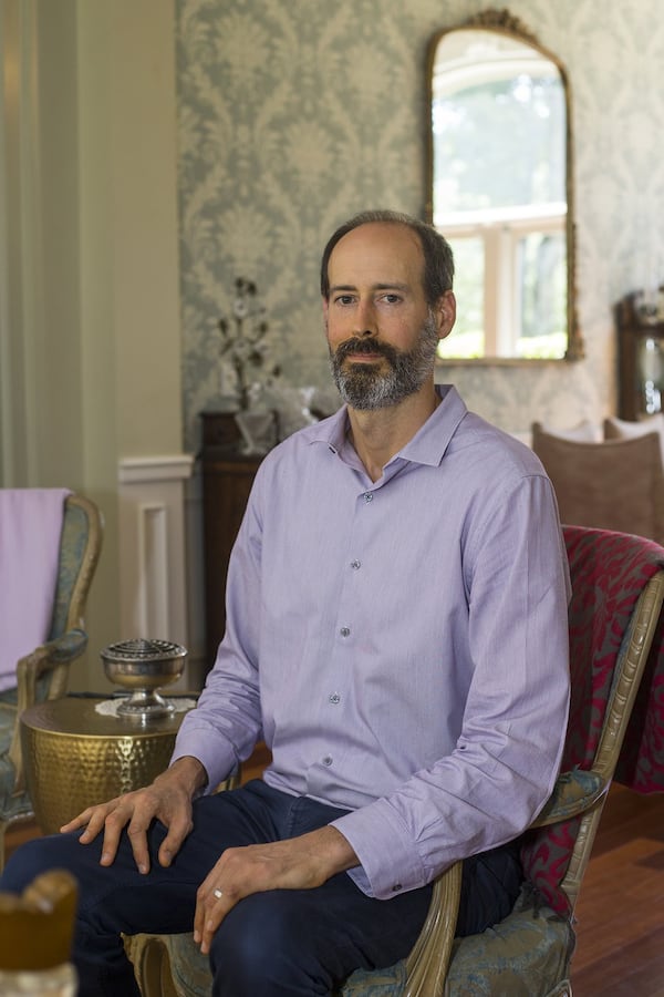 08/28/2019 — Smyrna, Georgia — Todd Smith, 43, poses for a portrait at his residence in Smyrna, Wednesday, August 28, 2019. Todd was diagnosed with Lymphoma Cancer in June. He lives in the area where a Sterigenics plant has been dumping toxic ethylene oxide emissions. (Alyssa Pointer/alyssa.pointer@ajc.com)