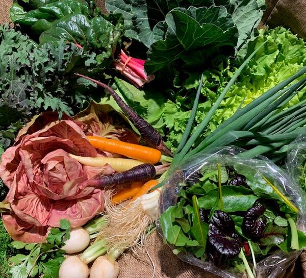 Fry Farm in Bethlehem offers a la carte online sales as well as large and small harvest boxes, like the large box shown here. (Courtesy of Fry Farm)