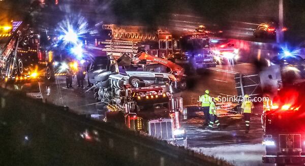 There were major delays on I-85 after a tractor-trailer overturned in the southbound lanes near Chamblee Tucker Road.