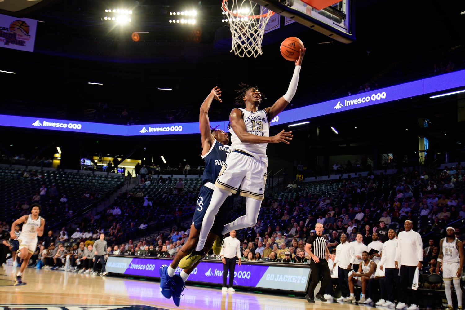 Tech's Miles Kelly puts up a shot. (Jamie Spaar for the Atlanta Journal Constitution)