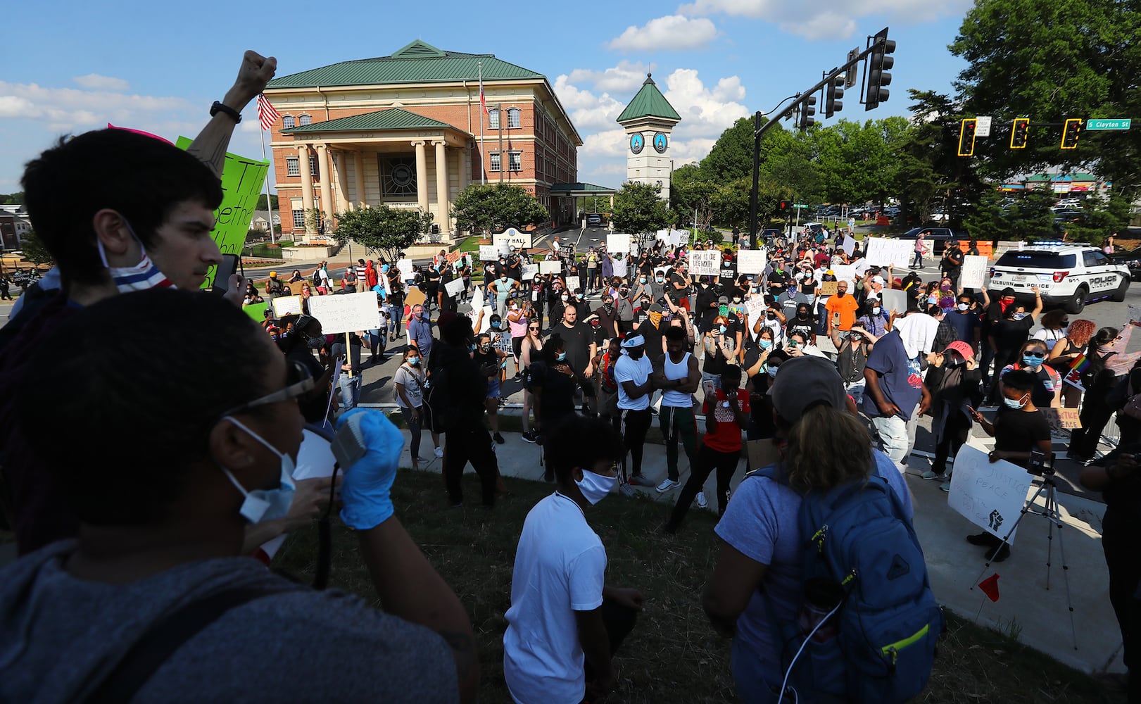 Photos: Police, protesters in Lawrenceville