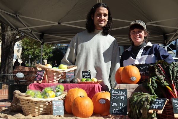 Naveen Bateman and Erin Faircloth are co-presidents of Farmers Market Friends, a UGA club that partners with Athens farmers to provide seasonal produce to students each week.