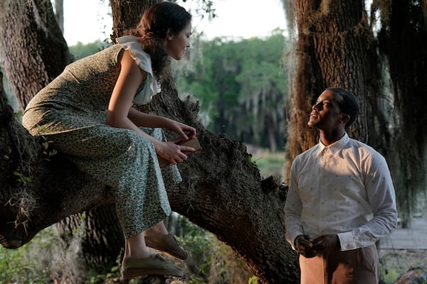 Solea Pfeiffer as Leanne (from left) and Joshua Boone as Bayou in Tyler Perry's  "A Jazzman's Blues." Photo: Jace Downs / ©2022 Netflix