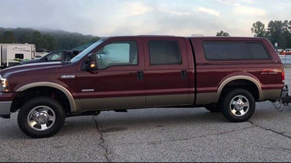 The truck is a 2005 F-250 with Georgia tag PDH8919.