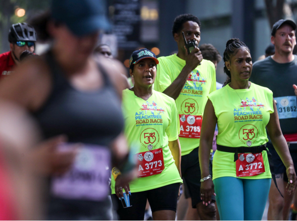 Mayor Keisha Lance Bottoms ran the AJC Peachtree Road Race on Thursday.