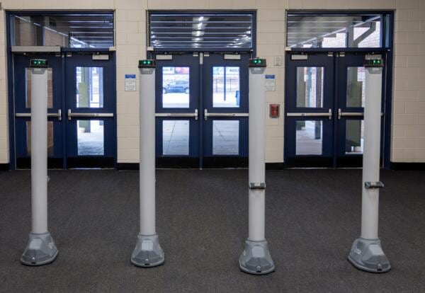 A view of the new weapons detection system at Apalachee High School.