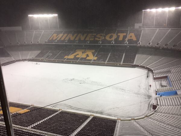 The scene when I left the press box.