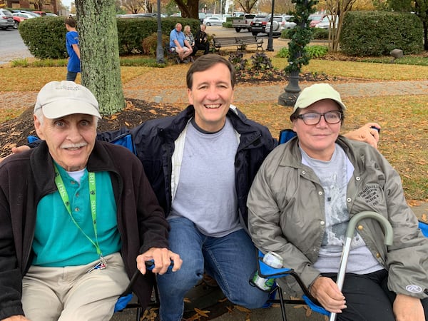 Carl “Jack” Johnson, Rick Sams and Marcie Sams at a Christmas parade in 2018. According to Rick Sams, after the first time his stepdad went missing, Saxon Personal Care Home had said it would get alarms for his door, but the Augusta home ultimately disabled them. (Courtesy of Rick Sams)