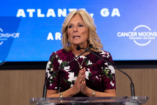 First lady Jill Biden will deliver remarks on women’s health today at the Morehouse School of Medicine in Atlanta. (Arvin Temkar/arvin.temkar@ajc.com)