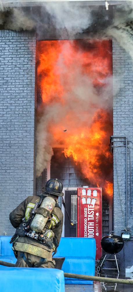 A raging fire at the Buckhead Saloon on Monday morning shut down a portion of Roswell Road for several hours.
