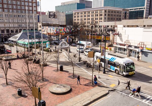 The block around Underground Atlanta in downtown. (Jenni Girtman for The Atlanta Journal-Constitution)