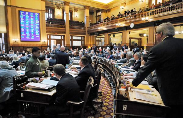 The Georgia House of Representatives as it cast votes on March 22, 2017.   BOB ANDRES  /BANDRES@AJC.COM