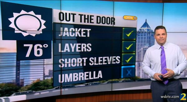 With a start in the 50s and a projected high of 76 degrees, Channel 2 Action News meteorologist Brian Monahan is recommending dressing in layers Wednesday.