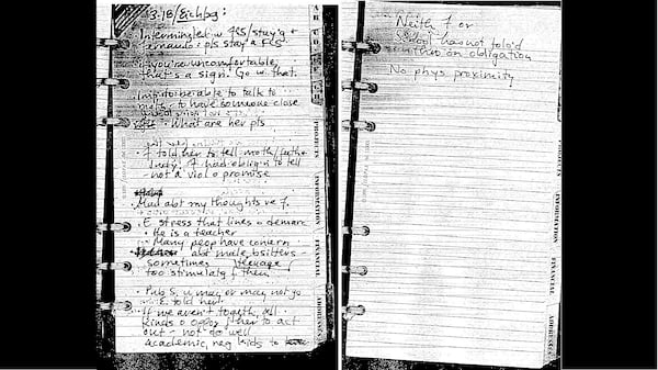 Pictured are pages from Alison Thresher's journal in which she writes about her suspicions that her children's babysitter, Fernando Asturizaga, was sexually abusing her 12-year-old daughter, Hannah. Thresher, 45, vanished from her Bethesda, Maryland, apartment in May 2000, months after she made her suspicions known. Hannah Thresher reported the sexual abuse, which started when she was 10 and continued after her mother's disappearance, in 2010 and  Asturizaga, who also taught at the school the children attended, was convicted in 2012 and sentenced to more than 100 years in prison. Police in Montgomery County now suspect Asturizaga in Thresher's disappearance and presumed murder.