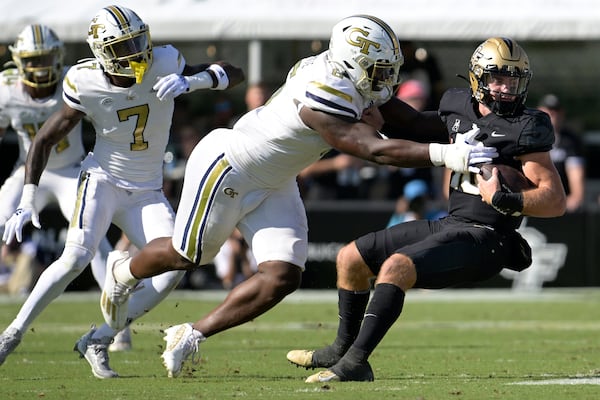 Keion White is in Mobile, Alabama, for the Senior Bowl, trying to showcase his freakish athletic ability and earn a spot in the first round of the 2023 NFL draft. (AP Photo/Phelan M. Ebenhack)