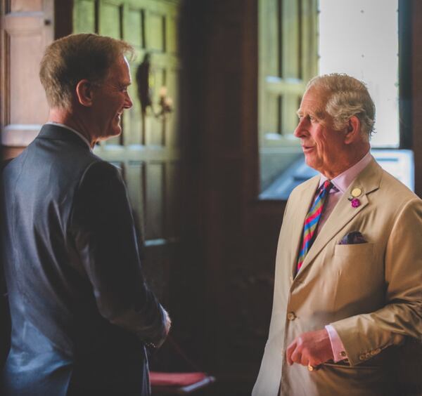 Rodney Mims Cook Jr. and King Charles in Gwydir Castle in Wales in 2022.