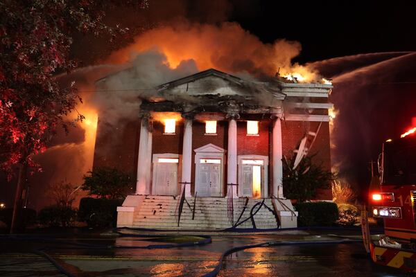 The fire started in the attic above the sanctuary.