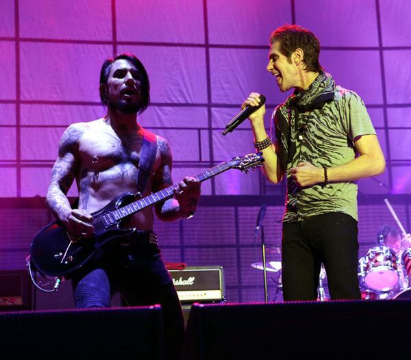 Perry Farrell and Dave Navarro of Jane's Addiction perform "Been Caught Stealing." Robb Cohen Photography & Video /www.RobbsPhotos.com