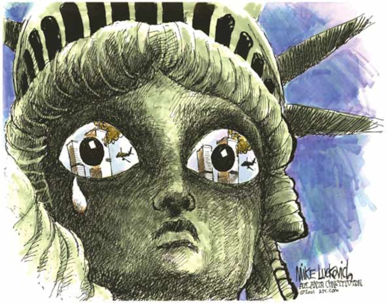 Lady Liberty weeps