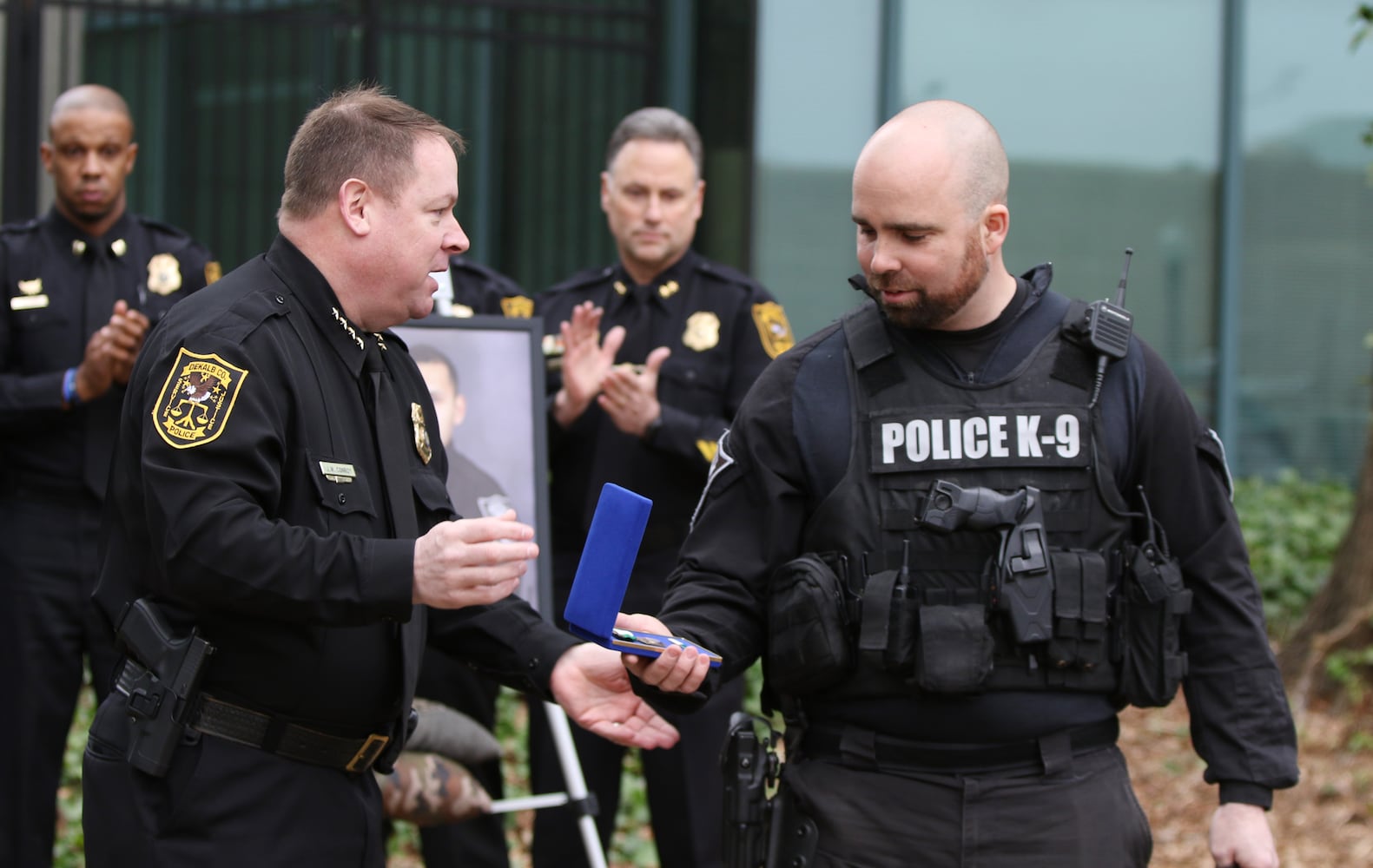 DeKalb Police welcome back K-9 Indi with Purple Heart