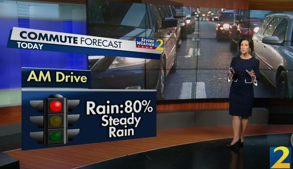 Steady rain is likely for the first half of the Thursday morning commute, according to Channel 2 Action News meteorologist Jennifer Lopez.