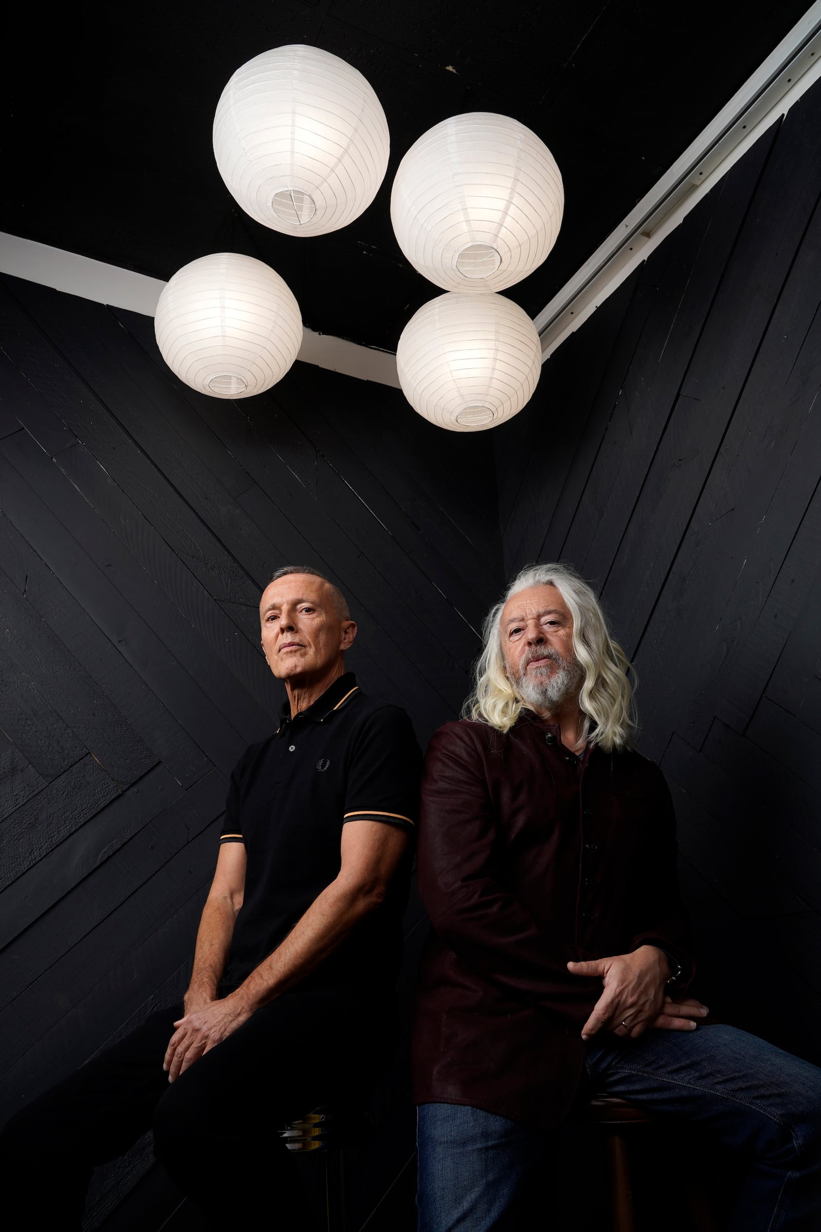 FILE - Curt Smith, left, and Roland Orzabal, of the band Tears For Fears, pose for a portrait in Los Angeles on Jan. 19, 2022. (AP Photo/Chris Pizzello, File)