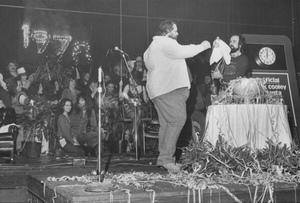 Concert promoter Alex Cooley rings in 1978 at the Fox Theatre on New Year's Eve. (LOUIE FAVORITE/AJC staff)