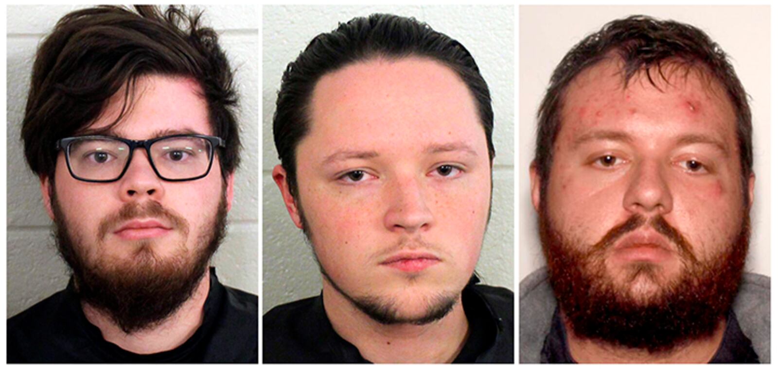 Floyd County Police arrested Luke Austin Lane of Floyd County, Jacob Kaderli of Dacula, and Michael Helterbrand of Dalton, Ga., on charges that they plotted to murder a Bartow County couple. Prosecutors said the three are members of the white supremacist terror group The Base.