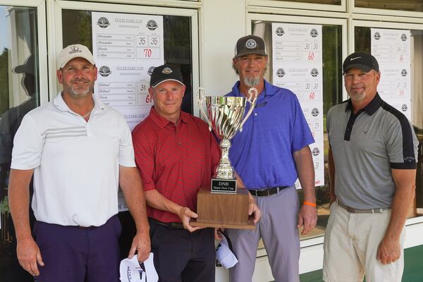 The team of Shayne Benett, Kevin Dye, Billy Bryant, and Todd Yeargin shot a 55 to win the 2021 Georgia State Parks Golf Cup. 