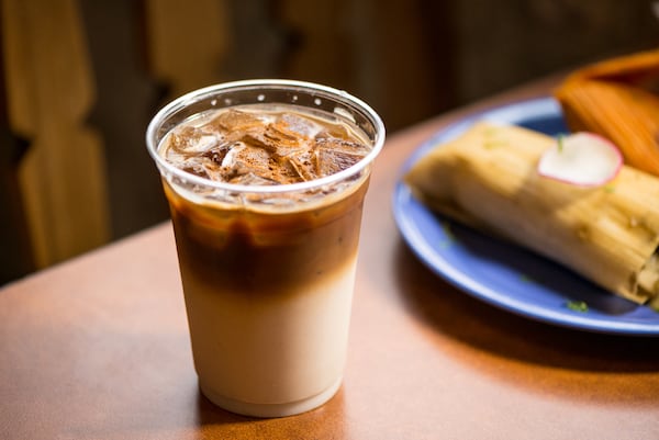 Taqueria el Tesoro Horchatta Iced Latte.