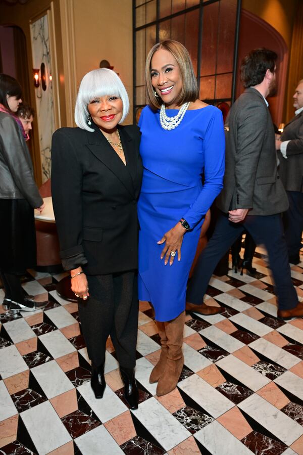 Meals on Wheels Atlanta CEO Charlene Crusoe-Ingram (left) poses with Channel 2 Action News anchor Karyn Greer at Brasserie Margot. (Courtesy of Kimberly Evans)