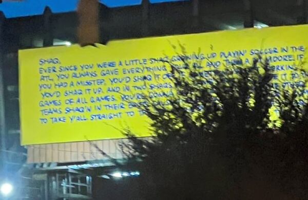 A letter to Powder Springs native Shaq Moore from TV character Ted Lasso was posted on 14th Street ahead of the World Cup.