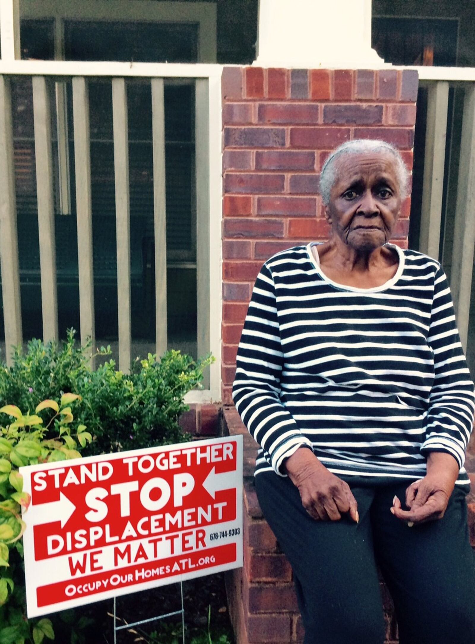 Longtime Summerhill activist Mattie Jackson outside her home in 2016. (Photo by BILL TORPY)