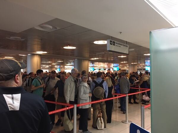 This was the line in Customs about 2:30 p.m.