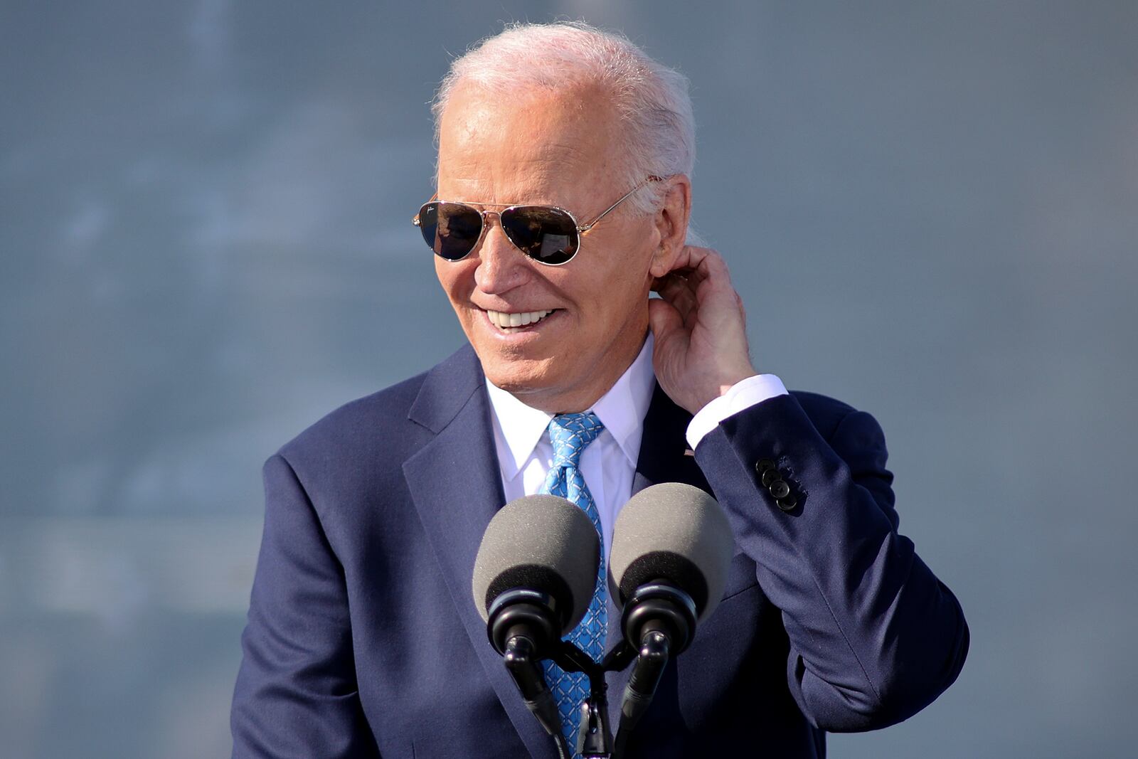 President Joe Biden speaks during an event about his Investing in America agenda, Tuesday, Oct. 29, 2024, at the Dundalk Marine Terminal in Baltimore. (AP Photo/Daniel Kucin Jr.)