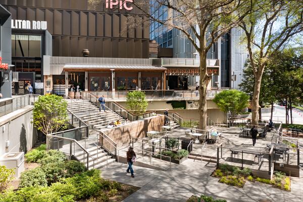 The redeveloped Colony Square has an upscale food hall and more outdoor seating.