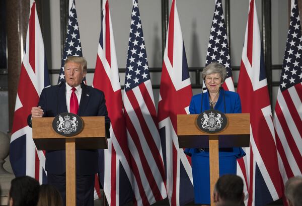 President Donald Trump and Prime Minister Theresa May attend a joint press conference on June 4 in London David Rose - WPA Pool /Getty Images