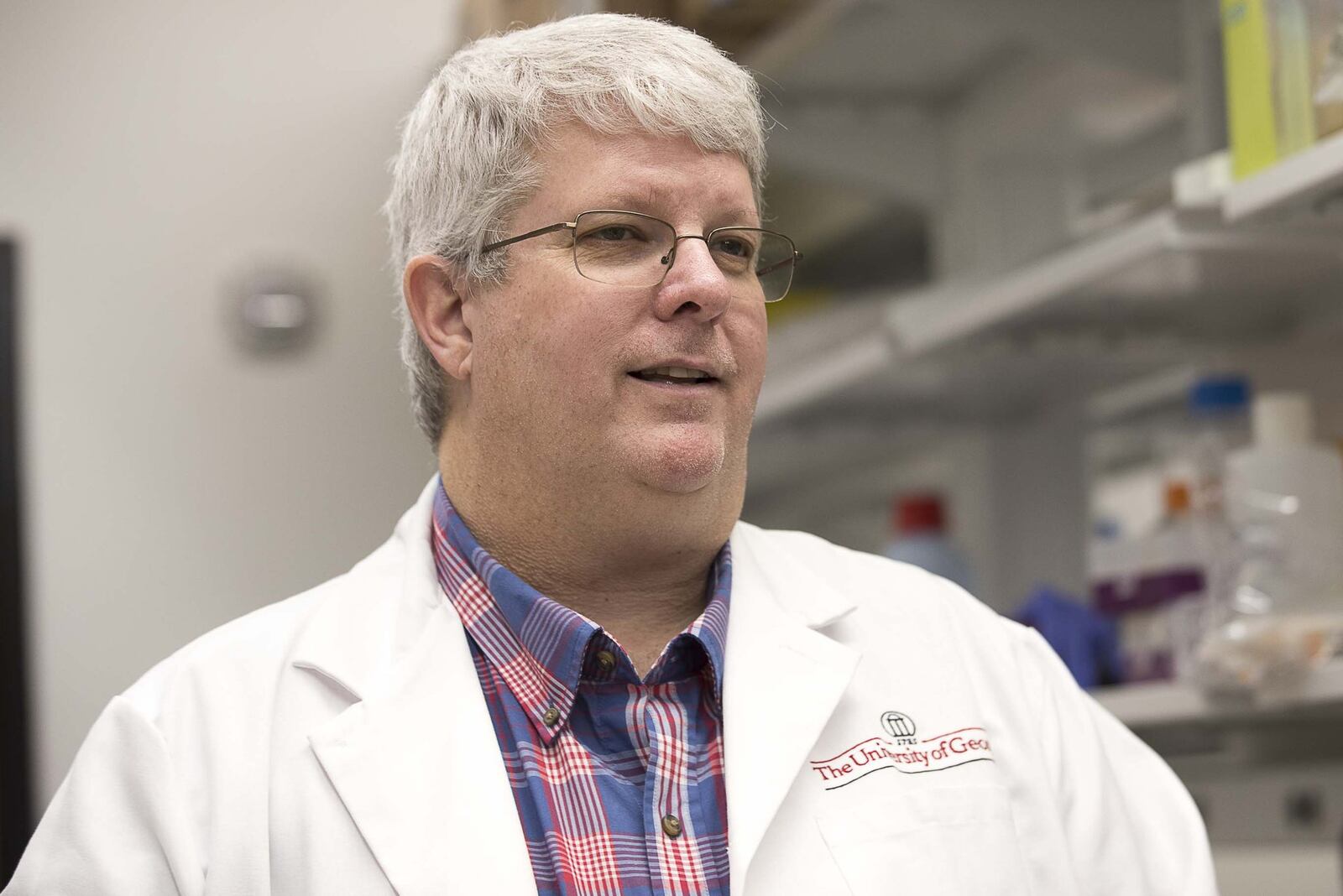 Dr. Ted Ross, director of the University of Georgia’s Center for Vaccines and Immunology, talks about the process his students and lab staff are undergoing, with collaboration from other Georgia universities and medical schools, to look for a vaccine for COVID-19. ALYSSA POINTER / ALYSSA.POINTER@AJC.COM