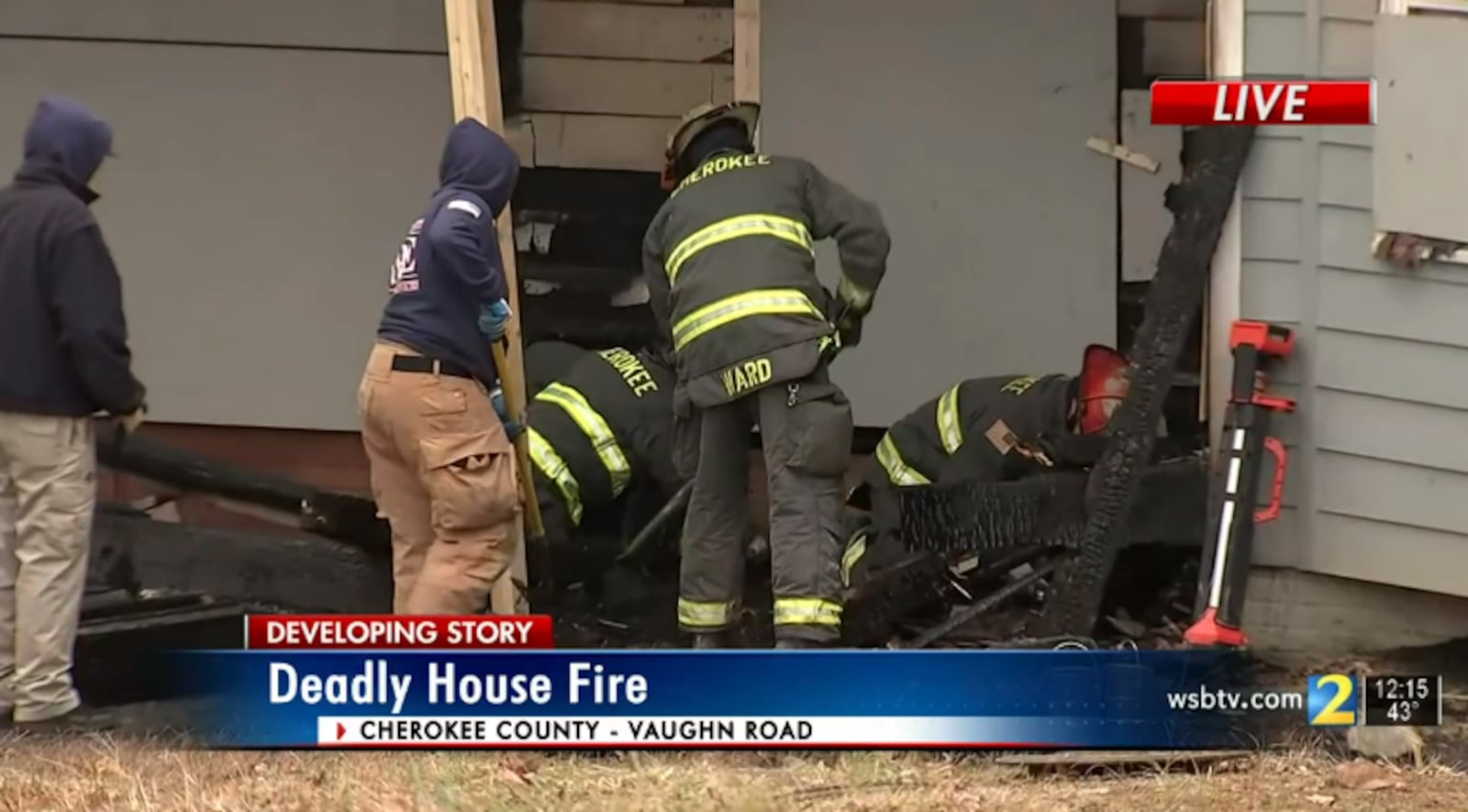 Cherokee County firefighters battled a fire at a home on Vaughn Road late Tuesday night.