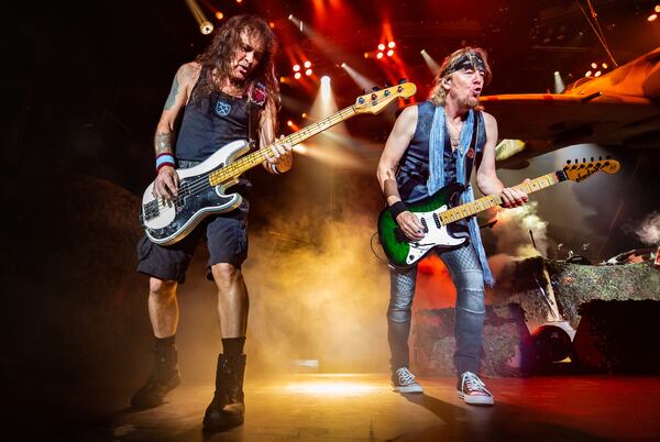 Founding member/bassist Steve Harris and guitarist Adrian Smith of Iron Maiden rock Lakewood on July 20, 2019.