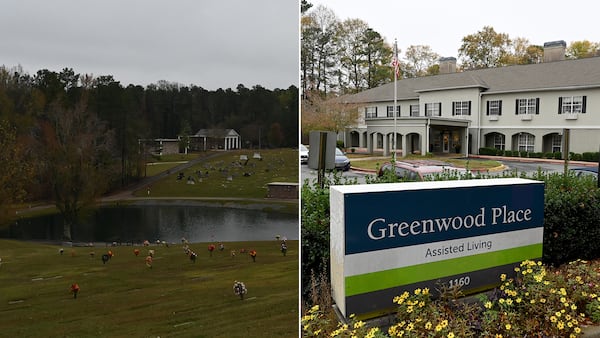 Patricia Miele's body was found in a pond in Kennesaw Memorial Park (left), about half a mile from Greenwood Place Assisted Living and Memory Care, the facility that she wandered off from. She had been missing for 48 hours. Earlier this year, a DCH review of Greenwood detailed concerns that the facility didn’t have enough staffing to meet residents’ needs. (Hyosub Shin / AJC)