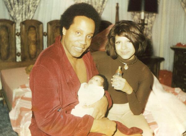 Gangster Frank Lucas with his wife, Julie Lucas, and the couple's baby, Francine, in their New Jersey home in 1972.