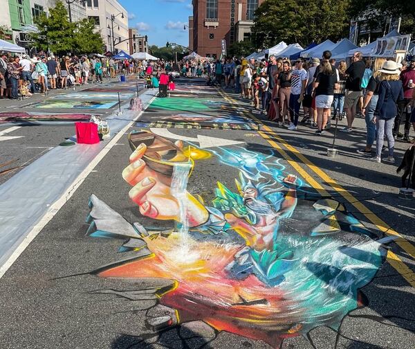 Professional artists will chalk the streets of Marietta during Chalktoberfest.