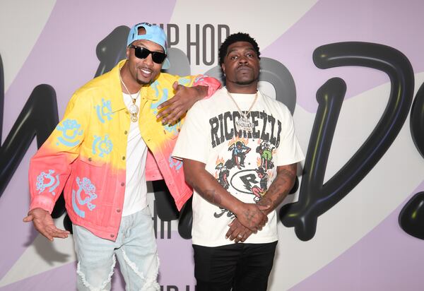 Jamall Willingham (left) and Parlae attend the BET Hip-Hop Awards on October 3, 2023 in Atlanta. (Photo by Marcus Ingram/Getty Images for BET)