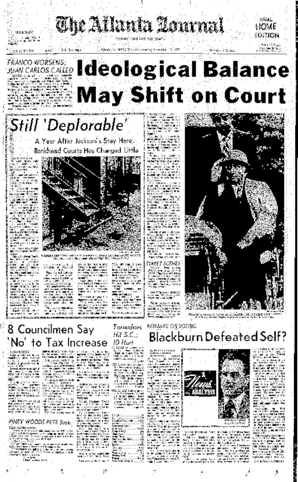 In a Nov. 1975 follow-up on Bankhead Courts over a year after Jackson's weekend stay, Journal reporter Chet Fuller noted "living conditions have changed little." AJC PRINT ARCHIVES