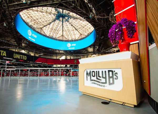 The entrance to Molly B’s from the Mercedes-Benz Stadium concourse just inside Gate 2. CONTRIBUTED BY HENRI HOLLIS