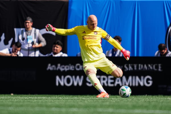 United goalkeeper Brad Guzan during Saturday's match at Charlotte FC.