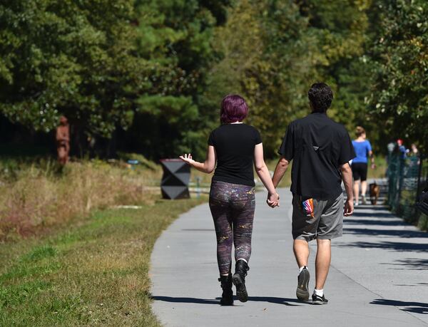 The Beltline is a great place to take walk, run or ride a bike while taking in local works of art. (BRANT SANDERLIN/AJC)