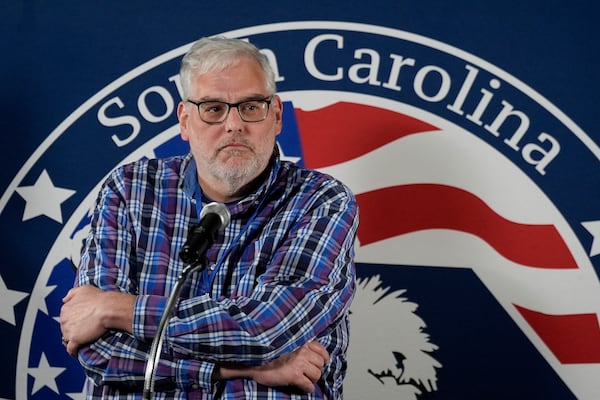 A witness, Jeffrey Collins, reporter for The Associated Press describes the execution of South Carolina inmate Brad Sigmon during a news conference, Friday, March 7, 2025, in Columbia, S.C. (AP Photo/Chris Carlson)