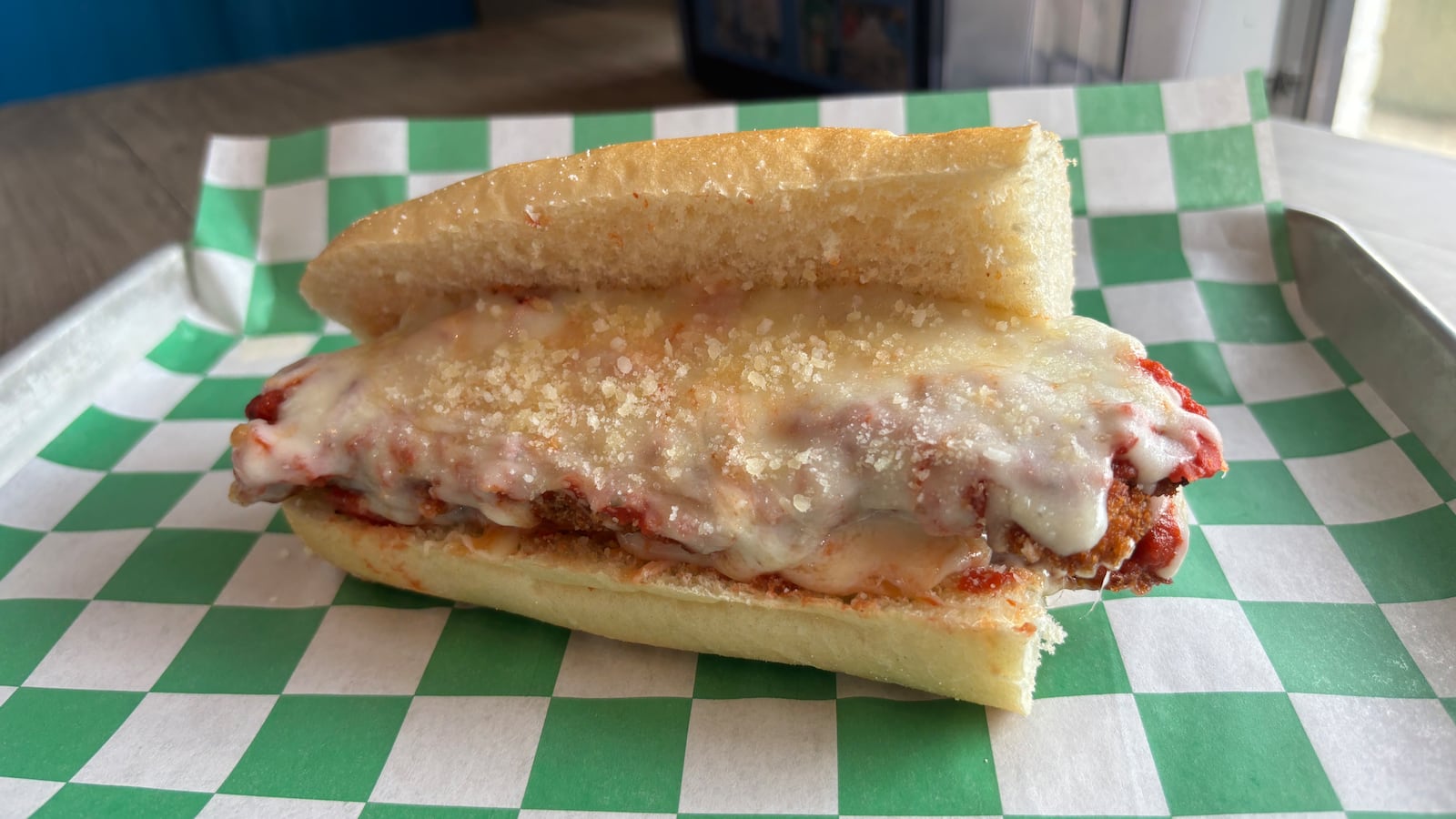 The Rocky Balboa — basically chicken Parmesan in handheld form — is a tasty introduction to the cutlet sandwich, a Philly favorite. (Courtesy of Nicky's Undefeated)